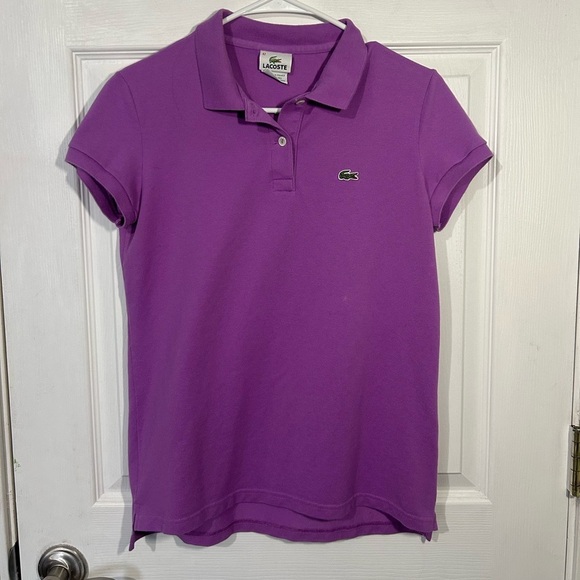 Lacoste Tops - Lacoste Women’s Purple Polo Shirt Slim Fit Size 42 (~US 10, Large)